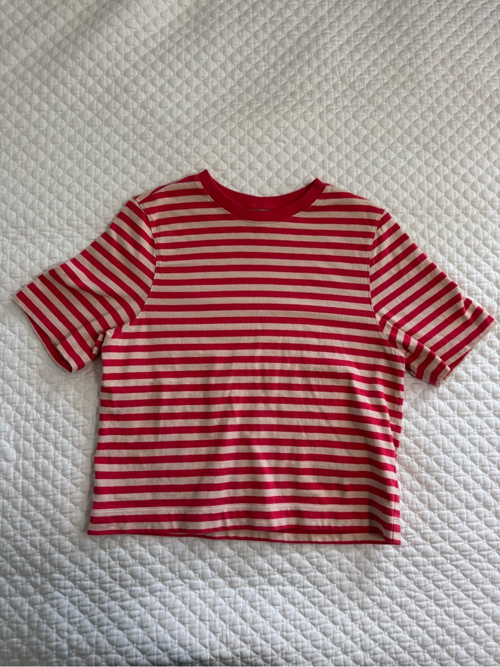 Red and White Striped Short Sleeve Tee - Picture 5 of 13